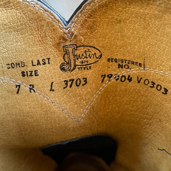 Justin Black Western Cowboy Ropers/Boots Coastal Cowgirl - Picture 7 of 11